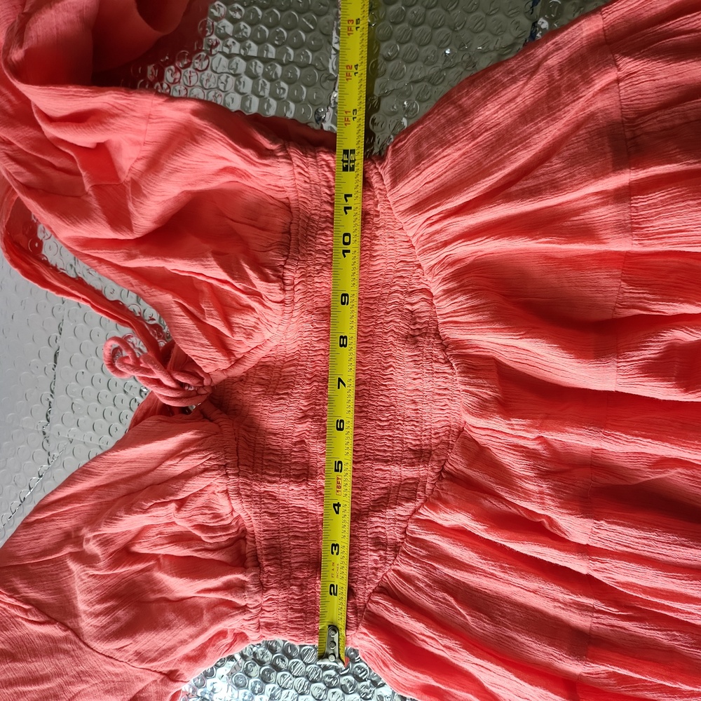 FREE PEOPLEPerfect Day Cotton Tiered Minidress sz-xs nwt Elastic Waist 24-28 - Picture 7 of 8